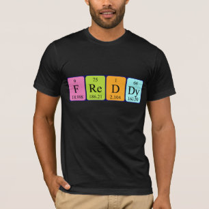 T-shirt Chemise de nom de table périodique de Freddy