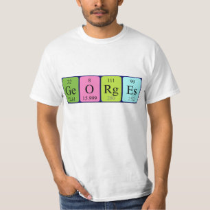 T-shirt Chemise de nom de table périodique de Georges