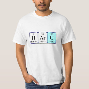 T-shirt Chemise de nom de table périodique de Haru