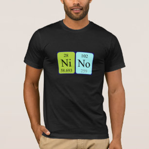 T-shirt Chemise de nom de table périodique de Nino