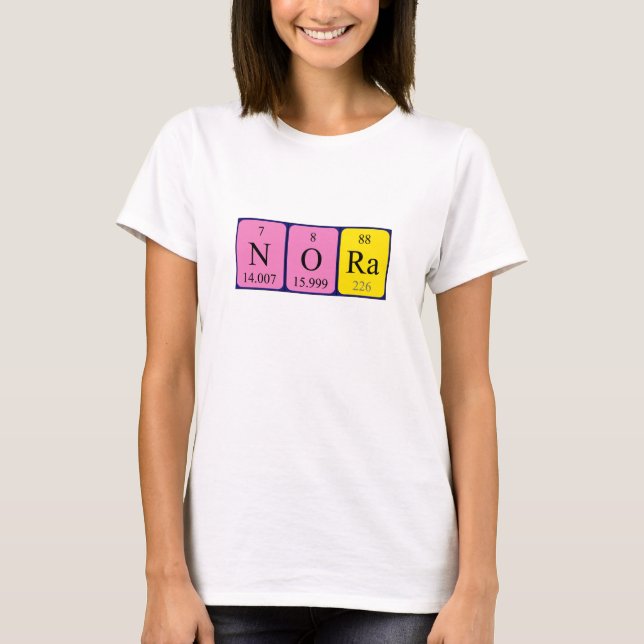 T-shirt Chemise de nom de table périodique de Nora (Devant)