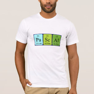 T-shirt Chemise de nom de table périodique de Pascal