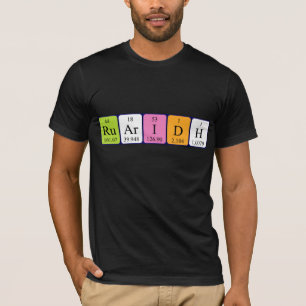 T-shirt Chemise de nom de table périodique de Ruaridh