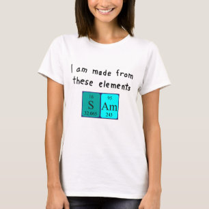 T-shirt Chemise de nom de table périodique de Sam