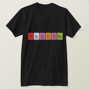 T-shirt Chemise de nom de table périodique de Theodore