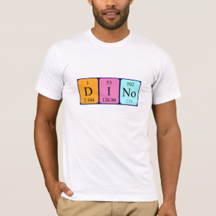 T-shirt Chemise de nom de table périodique Dino