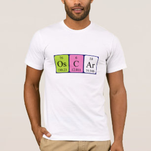 T-shirt Chemise de nom de table périodique d'oscar