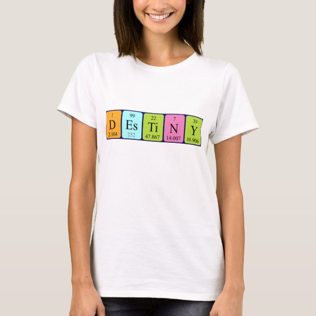 T-shirt Chemise de nom de table périodique du destinataire (Devant)