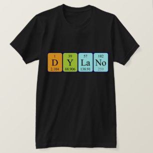 T-shirt Chemise de nom de table périodique Dylano