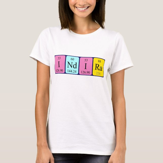 T-shirt Chemise de nom de table périodique Indira (Devant)