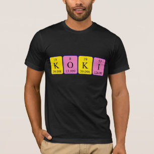 T-shirt Chemise de nom de table périodique Koki