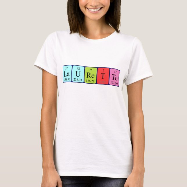 T-shirt Chemise de nom de table périodique Laurette (Devant)