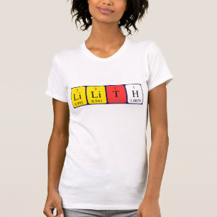 T-shirt Chemise de nom de table périodique Lilith