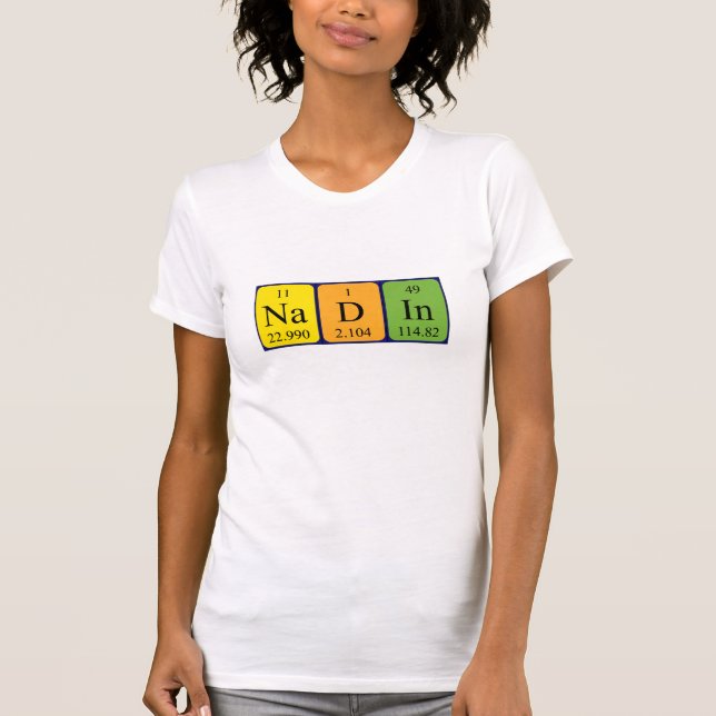 T-shirt Chemise de nom de table périodique Nadin (Devant)