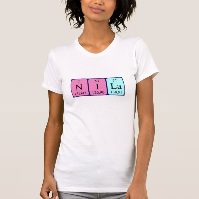 T-shirt Chemise de nom de table périodique Nila (Devant)