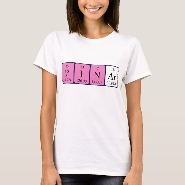 T-shirt Chemise de nom de table périodique Pinar (Devant)