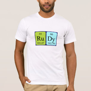 T-shirt Chemise de nom de table périodique Rudy