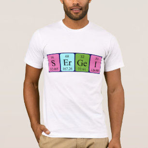 T-shirt Chemise de nom de table périodique Sergei