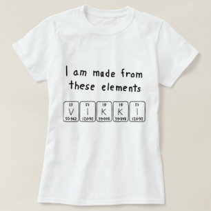 T-shirt Chemise de nom de table périodique Vikki