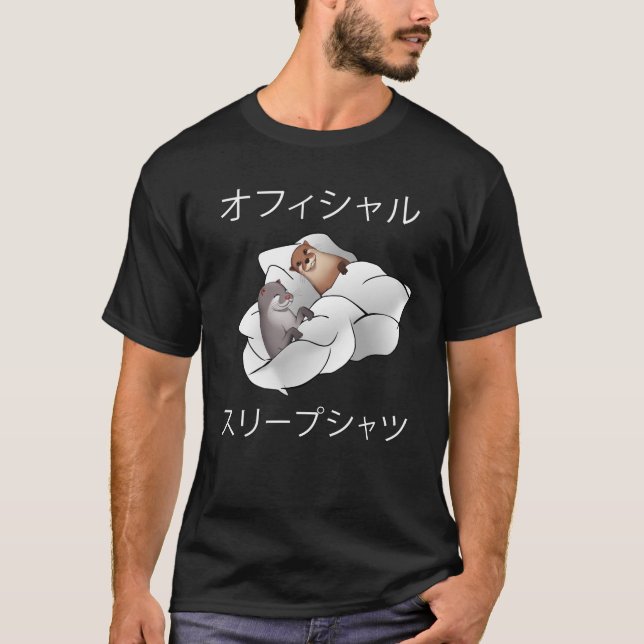 T-shirt Chemise de nuit avec deux loutres de mer pyjamas (Devant)
