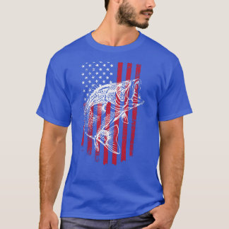 T-shirt Chemise de pêche au bar de drapeau américain