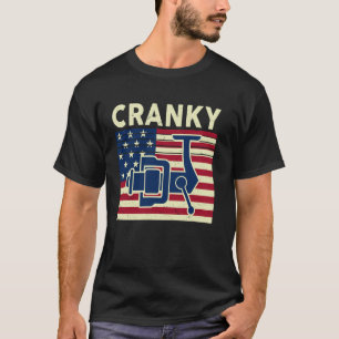 T-shirt Chemise de pêche Cranky 4 juillet drapeau USA Funn