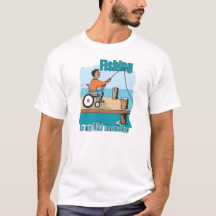 T-shirt Chemise de pêche en fauteuil roulant