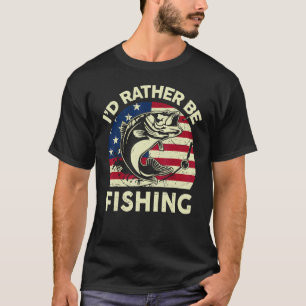 T-shirt Chemise de pêche J'aimerais mieux pêcher Homme Gar