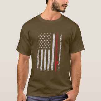 T-shirt Chemise de pêche Vintage - drapeau américain Premi