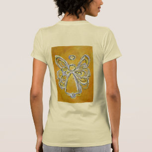T-shirt Chemise de peinture d'ange jaune (Image sur le dos
