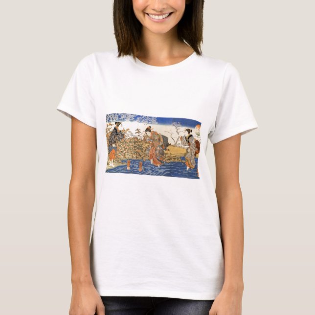 T-shirt Chemise de peinture japonaise antique de C. 1800's (Devant)