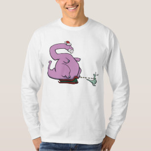 T-shirt Chemise de Père Noël de brontosaure