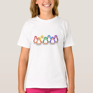 T-shirt Chemise de pingouins d'arc-en-ciel