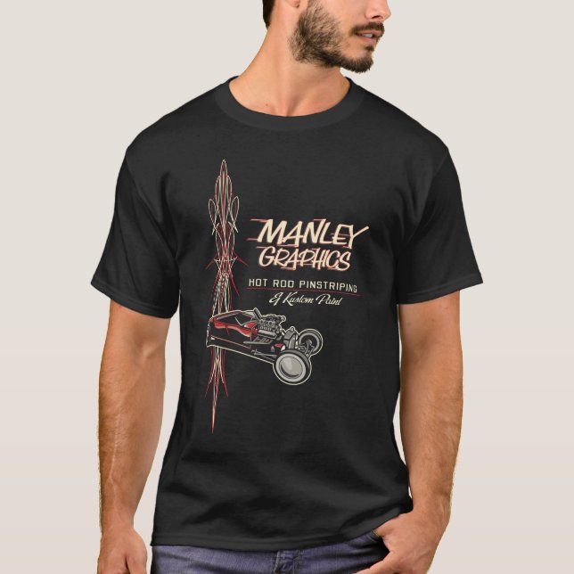 T-shirt Chemise de Pinstriping de hot rod de vieille école (Devant)