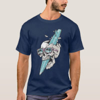 Chemise de plage d'été de surf de crâne de surf ex