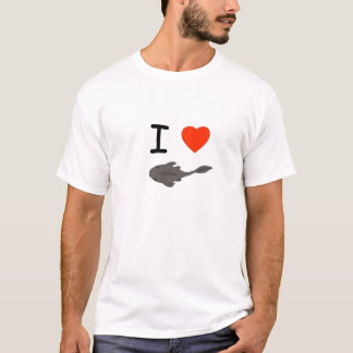T-shirt Chemise de Plecostomuses de coeur d'I des hommes