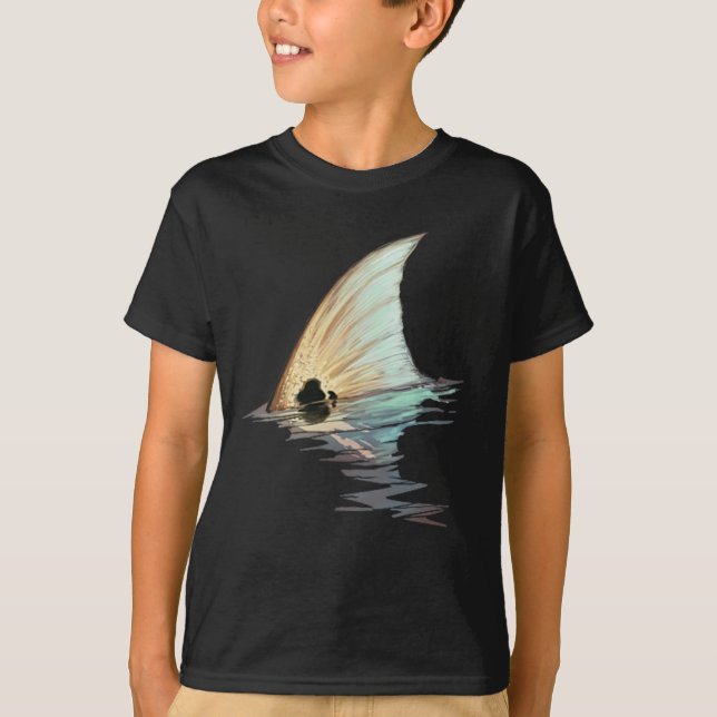 T-shirt Chemise de poisson rouge à tambour rouge à queue d (Devant)