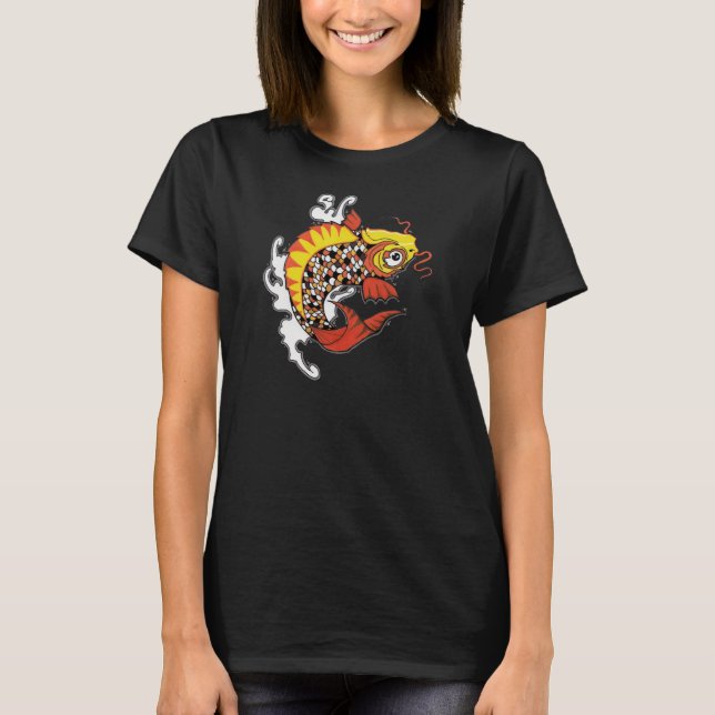 T-shirt Chemise de poissons de Koi (Devant)