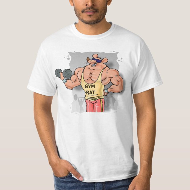 T-shirt Chemise de pompage de fer de rat de gymnase (Devant)