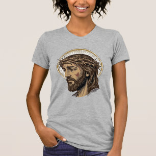 T-shirt Chemise de portrait de couronne d'épines gravée vi