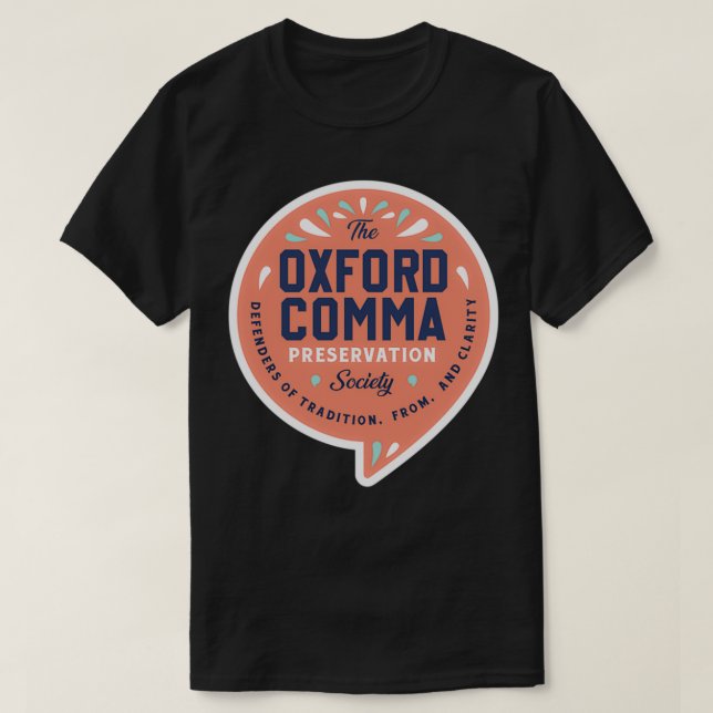 T-shirt Chemise de préservation de la virgule d'Oxford (Design devant)