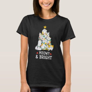 T-shirt Chemise de pyjama MY MEOW CATS CHRISTMAS TREE drôl