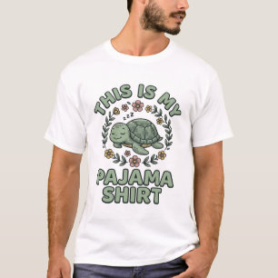 T-shirt Chemise de pyjama tortue mignonne endormie vecteur