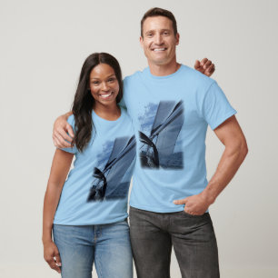 T-shirt Chemise de raglan de douille de voile de temps