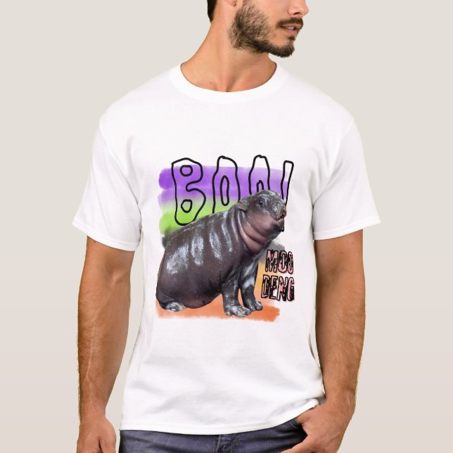 T-shirt Chemise de rap Bootleg Moo Deng | Moo Deng Shirt (Devant)