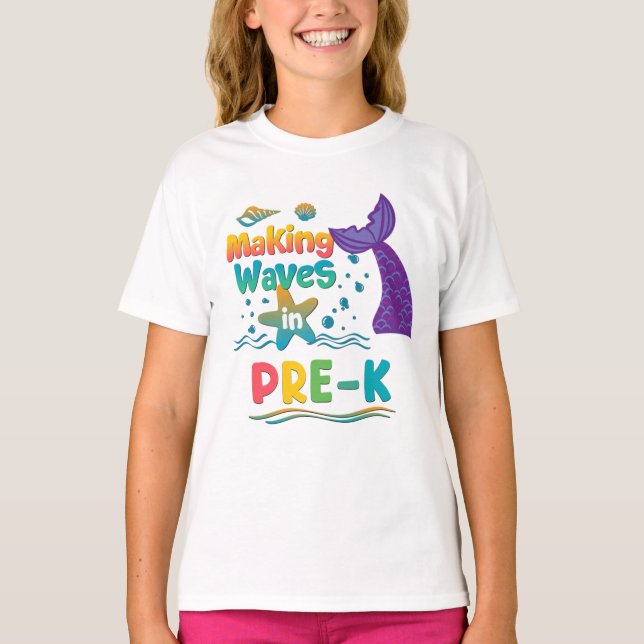 T-shirt Chemise de rentrée scolaire sirène de pré-maternel (Devant)