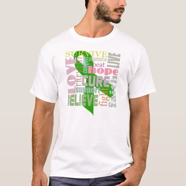 T-shirt Chemise de ruban de vert d'inspiration de lésion (Devant)