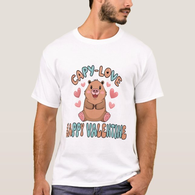 T-shirt Chemise de Saint-Valentin Capybara (Devant)
