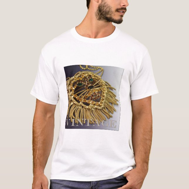 T-shirt Chemise de scintillement de lion de fausse pierre (Devant)