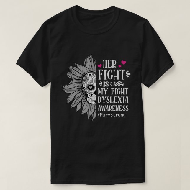 T-shirt Chemise de sensibilisation à la dyslexie personnal (Design devant)